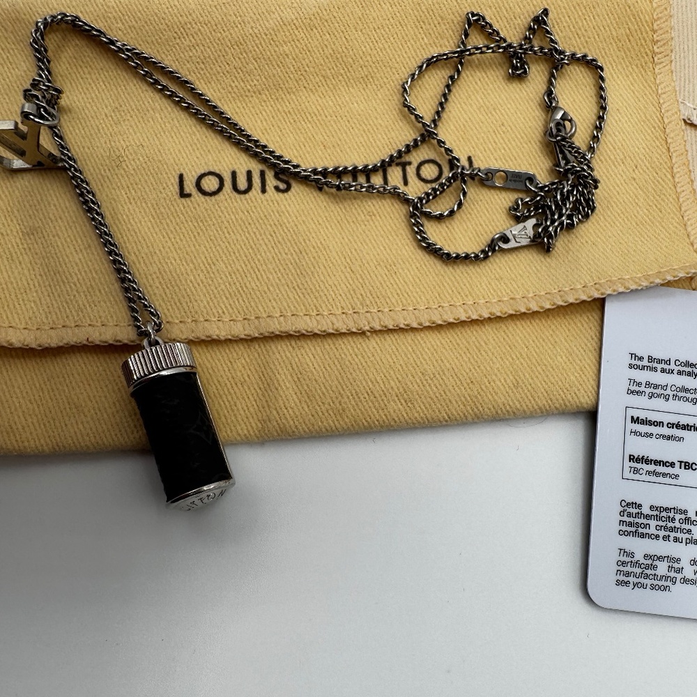 LOUIS VUITTON Monogram Eclipse Collier Charm Necklace